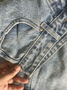 Faded Blue Denim Mini Skirt
