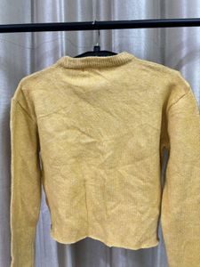 Yellow Full Sleeves Pullover Sweater
