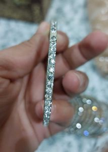 AD stone Metal Bangles