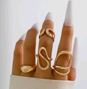 Gold Statement Rings (Set of 6)