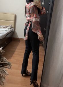 Patterned Wrap Top