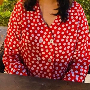 Red Polka Dot Blouse