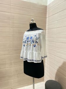 Xhilaration Embroidered Off-Shoulder Top
