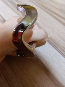 Abstract Silver Bangle