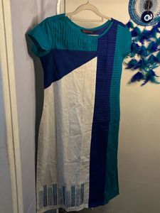 Color Block Linen Dress