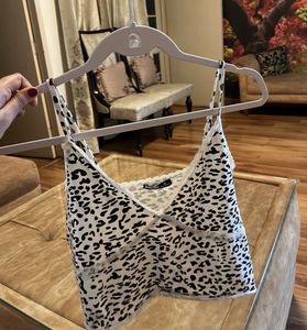 BONKERS corner white and black animal printed top