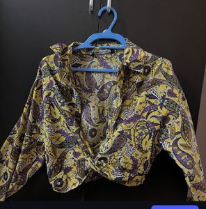 Paisley Print Crop Top