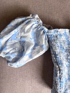 Blue skirt top set