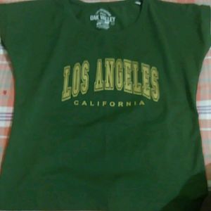 Dark Green Crop Top Pure Cotton Size L
