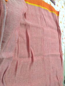 Original Linen Saree With Ganga Jamuna Border