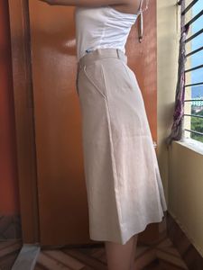 Beige Culottes Pants