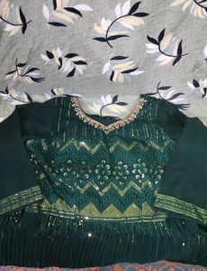 Emerald Green Ethnic Gown XL