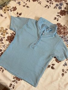 LIGHT BLUE RIBBED TOP