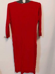 Red Embroidered Kurta
