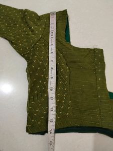 Olive Green Saree