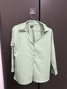 Green Button-Up Top