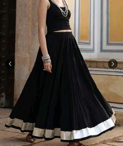 Pure cotton flared skirt