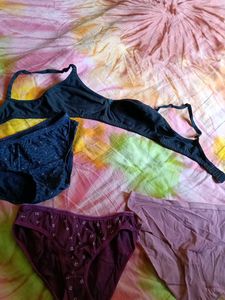 Combo Of One Bra With Three Panties