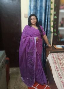 Purple Printed Saree