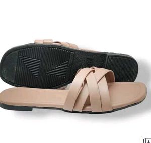 Nude Criss-Cross Slides