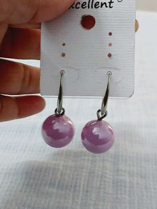 Lavender Pearl Drop Earrings