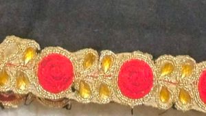 Black Kurti with Gold &amp; Red Trim