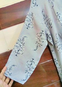 A Line Kurta In Light Gray Color