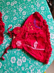 Red Embroidered Baby Dress