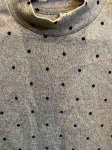 Gray Polka Dot Top
