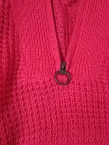 Pink Knit Zip Sweater
