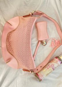 coach pink hobo bag