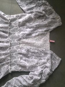 White High Low Pattern Dress