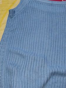 Blue Knit Tank Top