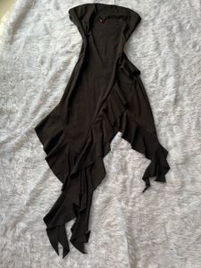 Black Ruffle Bodycon Dress