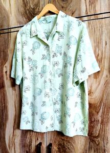 Light Green Cotton Shirt Size-38
