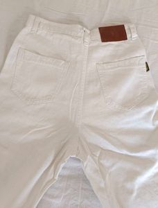 White Wide Leg Cargo Pants