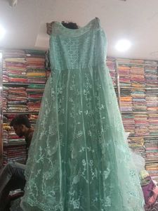 Elegant Mint Green Ethnic Gown