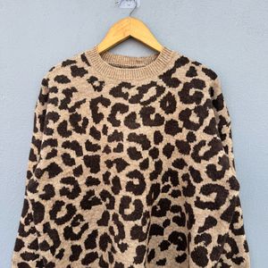 Leopard Print Pullover Sweater