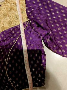 Embroidered Purple stiched padded blouse