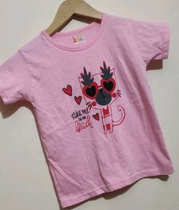 Pink T-shirt For 4- 5 Year Girl