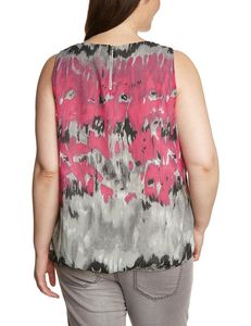 JUNAROSE Pink Grey Abstract Chiffon Sleeveless Top