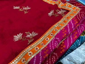 Elegant  Embroidered Saree with blouse piece