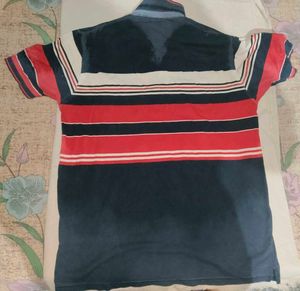 Vintage Striped Polo Shirt For Men