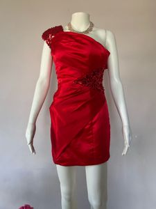 Red One-Shoulder Mini Dress/No bargaining❌