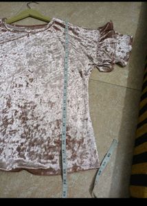 Velvet Ruffle Sleeve Top