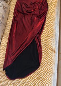 Metallic Red Bodycon Date Night Dress