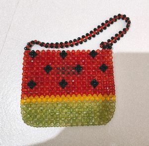 Luxurious Multicolored Beads Open Mini Bag