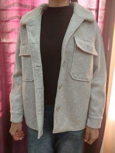 Gray Wool Blend Jacket