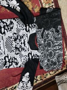 Designer Full  Thread Work Kurta With Duppatta