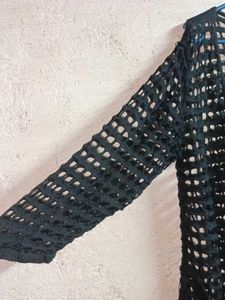 Stylish Women&#39;s Crochet Open Shrug Black 🖤